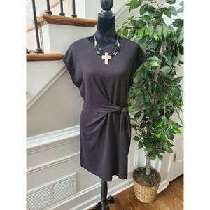 Nine West Womens Black Cotton Round Neck Sleeveless Knee Length Dress Size XL